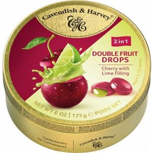 Леденцы Cavendish Harvey с жидким центром Double Fruit Cherry with Lime 175гр 1/9
