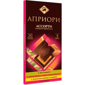 Шоколад Априори Ассорти горький цукаты/орехи 100гр 1/10