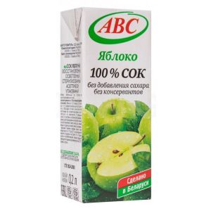 АВС 0,2л сок без сах Яблочный 1/24