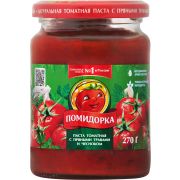 к  Помидорка Томатная паста с пряными травами и чесноком ст/б 250гр 1/10