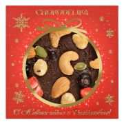 Шоколад нг Chokodelika 75гр Клубника/миндаль/фундук темный 1/24