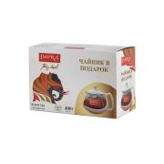 Чай Импра  Набор Чайник +чай черный белая пачка 400гр 1/12